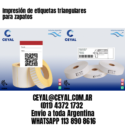 Impresión de etiquetas triangulares para zapatos