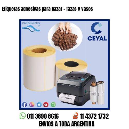 Etiquetas adhesivas para bazar – Tazas y vasos