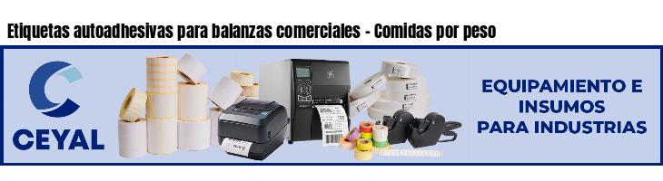 Etiquetas autoadhesivas para balanzas comerciales - Comidas por peso