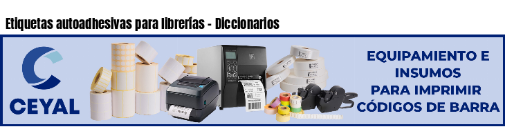 Etiquetas autoadhesivas para librerías - Diccionarios