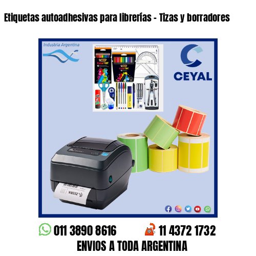 Etiquetas autoadhesivas para librerías – Tizas y borradores