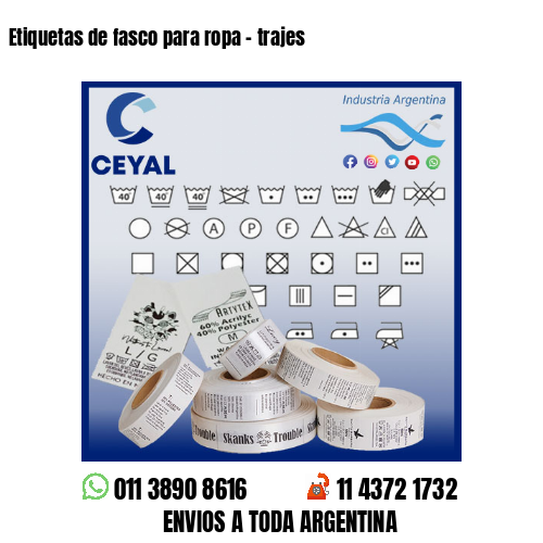 Etiquetas de fasco para ropa – trajes