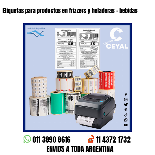 Etiquetas para productos en frizzers y heladeras – bebidas