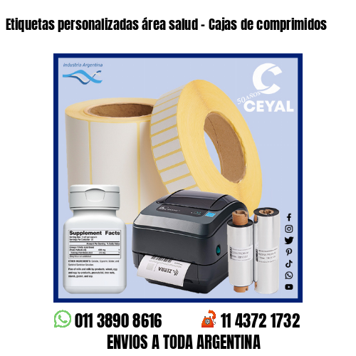 Etiquetas personalizadas área salud – Cajas de comprimidos