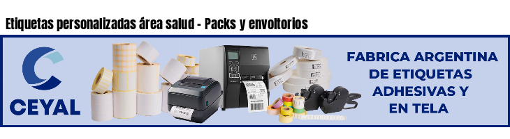Etiquetas personalizadas área salud - Packs y envoltorios
