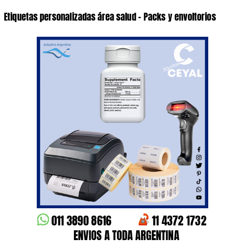 Etiquetas personalizadas área salud – Packs y envoltorios