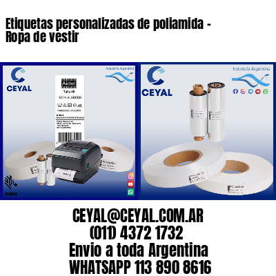 Etiquetas personalizadas de poliamida – Ropa de vestir