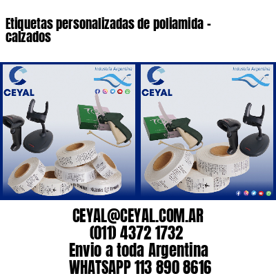 Etiquetas personalizadas de poliamida – calzados