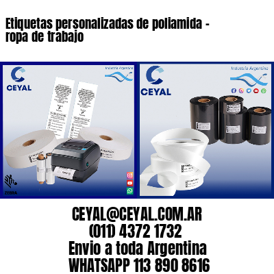 Etiquetas personalizadas de poliamida – ropa de trabajo