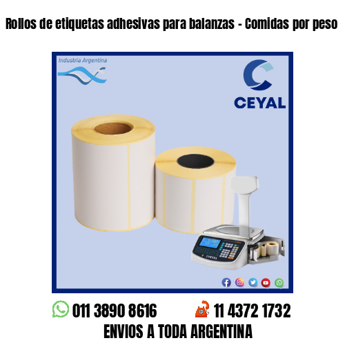 Rollos de etiquetas adhesivas para balanzas – Comidas por peso