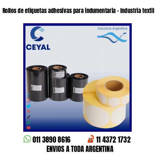 Rollos de etiquetas adhesivas para indumentaria – Industria textil