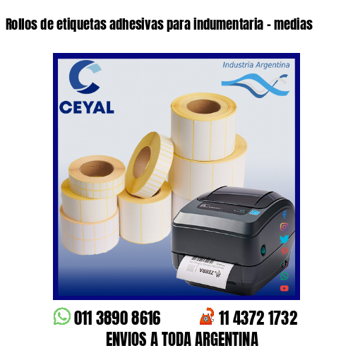 Rollos de etiquetas adhesivas para indumentaria – medias