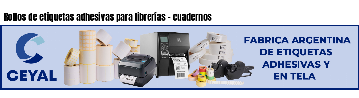 Rollos de etiquetas adhesivas para librerías - cuadernos