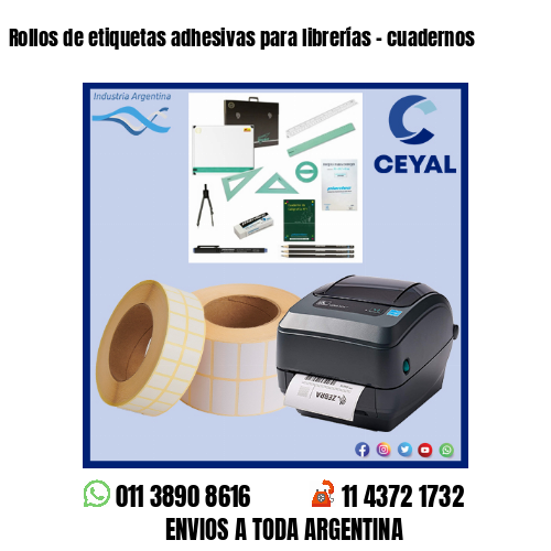 Rollos de etiquetas adhesivas para librerías – cuadernos