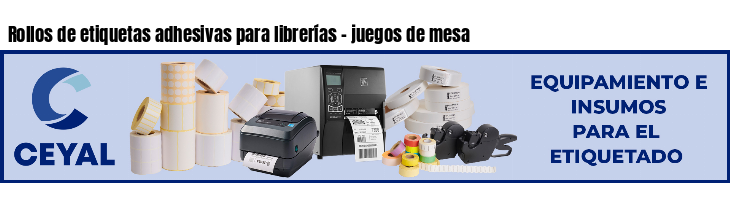 Rollos de etiquetas adhesivas para librerías - juegos de mesa