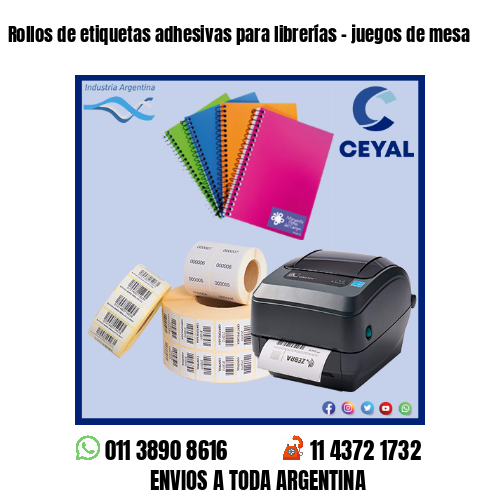 Rollos de etiquetas adhesivas para librerías – juegos de mesa
