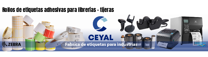 Rollos de etiquetas adhesivas para librerías - tijeras