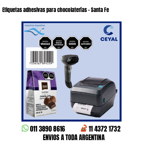 Etiquetas adhesivas para chocolaterías – Santa Fe