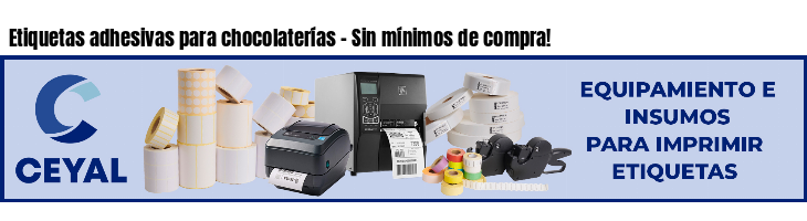 Etiquetas adhesivas para chocolaterías - Sin mínimos de compra!