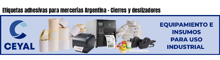 Etiquetas adhesivas para mercerías Argentina - Cierres y deslizadores