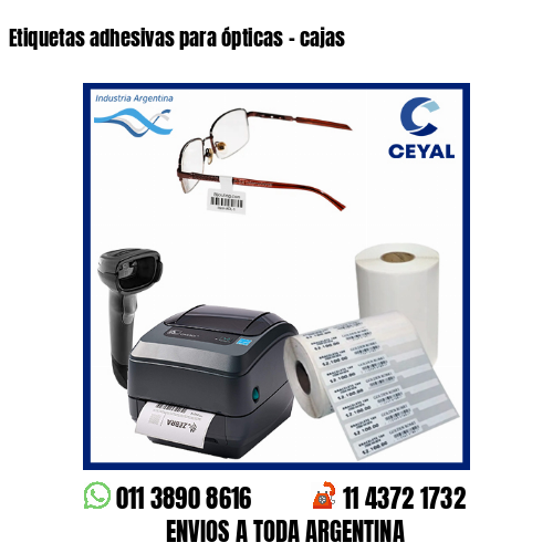 Etiquetas adhesivas para ópticas – cajas