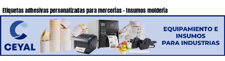 Etiquetas adhesivas personalizadas para mercerías - Insumos moldería