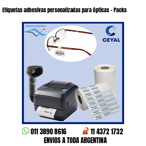 Etiquetas adhesivas personalizadas para ópticas – Packs