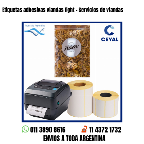 Etiquetas adhesivas viandas light – Servicios de viandas