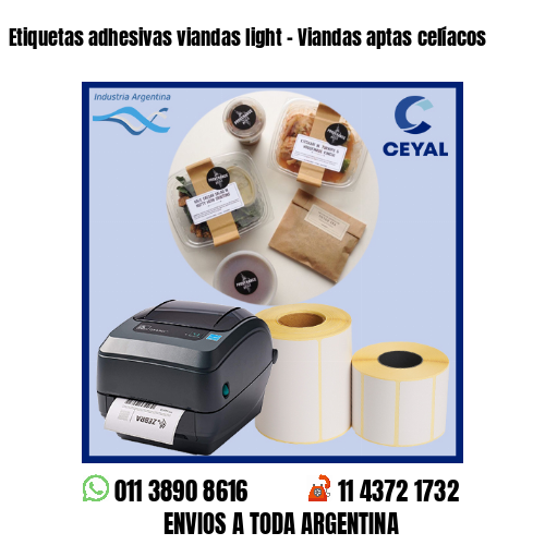 Etiquetas adhesivas viandas light – Viandas aptas celíacos