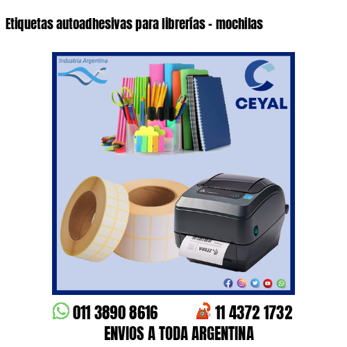 Etiquetas autoadhesivas para librerías – mochilas