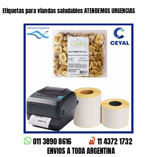 Etiquetas para viandas saludables ATENDEMOS URGENCIAS