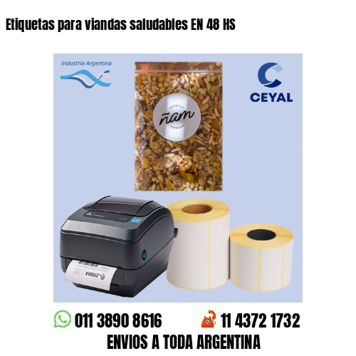 Etiquetas para viandas saludables EN 48 HS
