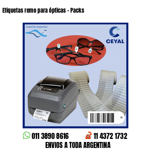 Etiquetas remo para ópticas – Packs