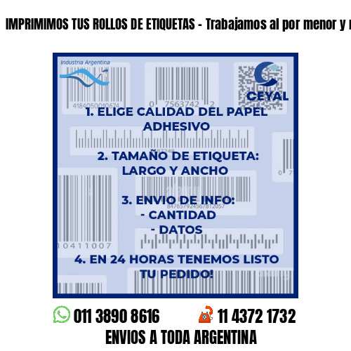 IMPRIMIMOS TUS ROLLOS DE ETIQUETAS – Trabajamos al por menor y mayor