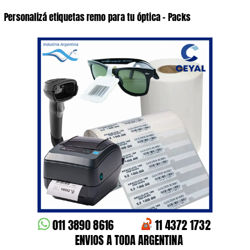 Personalizá etiquetas remo para tu óptica – Packs