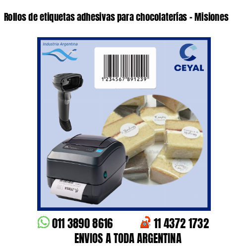 Rollos de etiquetas adhesivas para chocolaterías – Misiones
