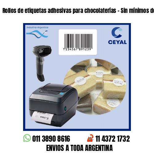 Rollos de etiquetas adhesivas para chocolaterías – Sin mínimos de compra!