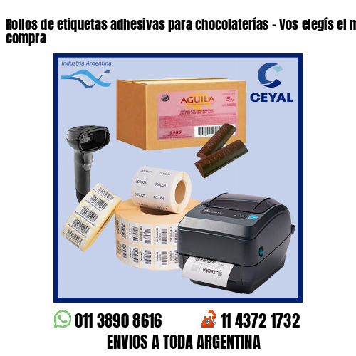 Rollos de etiquetas adhesivas para chocolaterías – Vos elegís el mínimo de compra