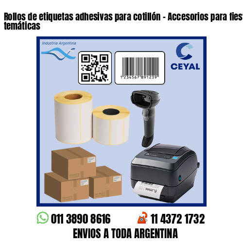Rollos de etiquetas adhesivas para cotillón – Accesorios para fiestas temáticas