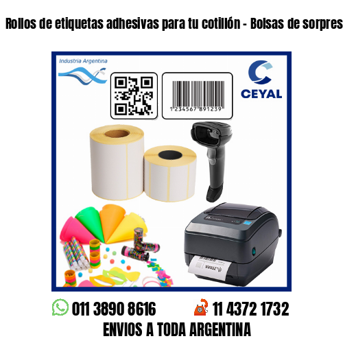 Rollos de etiquetas adhesivas para tu cotillón – Bolsas de sorpresas