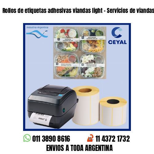 Rollos de etiquetas adhesivas viandas light - Servicios de viandas