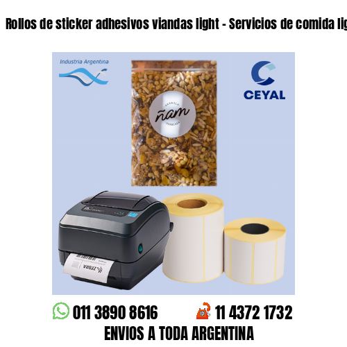 Rollos de sticker adhesivos viandas light – Servicios de comida light