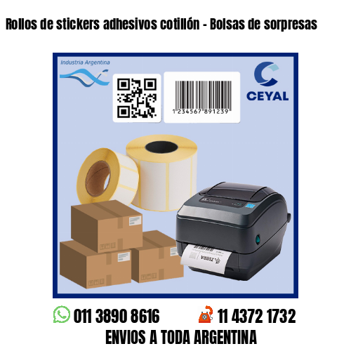 Rollos de stickers adhesivos cotillón – Bolsas de sorpresas