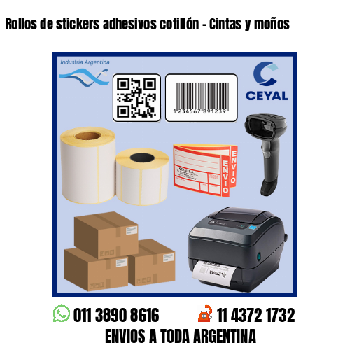 Rollos de stickers adhesivos cotillón – Cintas y moños