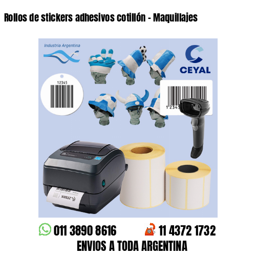 Rollos de stickers adhesivos cotillón – Maquillajes