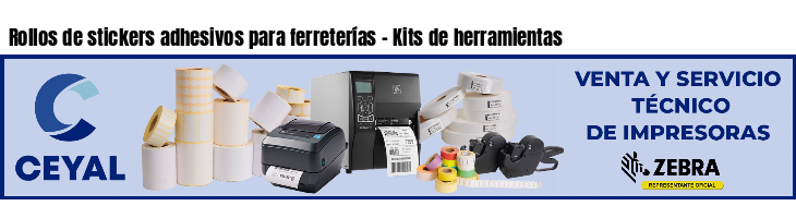 Rollos de stickers adhesivos para ferreterías - Kits de herramientas