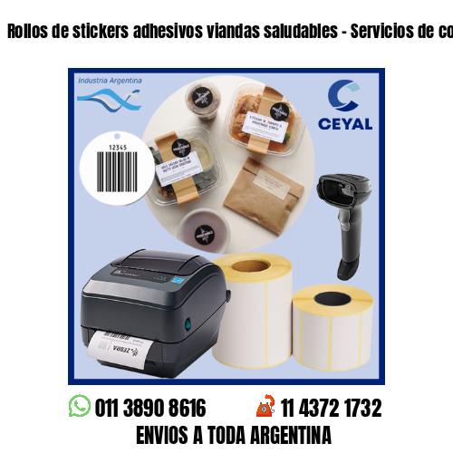 Rollos de stickers adhesivos viandas saludables – Servicios de comida light