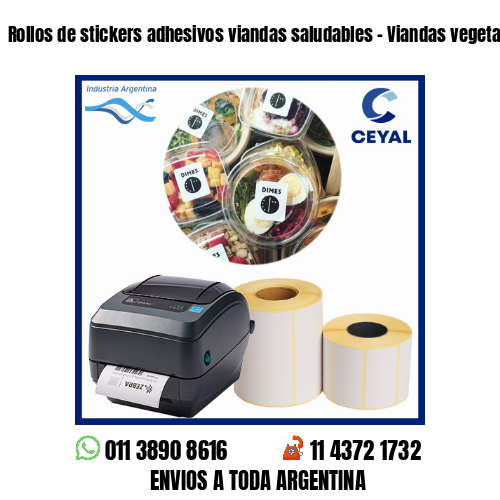 Rollos de stickers adhesivos viandas saludables – Viandas vegetarianas