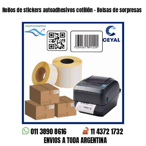 Rollos de stickers autoadhesivos cotillón – Bolsas de sorpresas