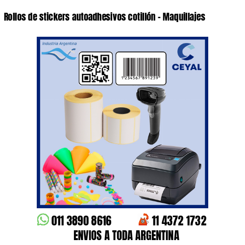 Rollos de stickers autoadhesivos cotillón – Maquillajes